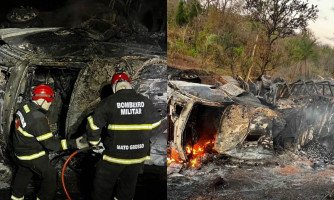Caminhão tomba, pega fogo e motorista morre carbonizado na BR-174, em Mirassol D’Oeste