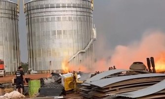 Incêndio em silo mobiliza Corpo de Bombeiros em Pontes e Lacerda