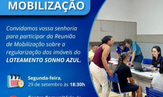 Moradores do Loteamento Sonho Azul em Mirassol são convocados para reunião sobre regularização fundiária