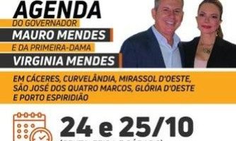A AGENDA OFICIAL DO GOVERNADOR MAURO MENDES NA REGIÃO SUDOESTE