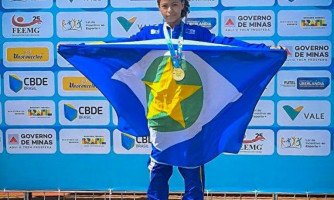 Atleta de Araputanga conquista ouro no salto em distância nos Jogos Escolares Brasileiros em Uberlândia