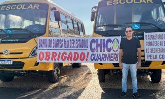 EDUCAÇÃO EM PAUTA: Após pedido de Chico Guarnieri, Barra do Bugres recebe novos ônibus escolares