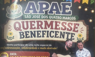 APAE de São José dos Quatro Marcos promove quermesse beneficente com música ao vivo e leilão
