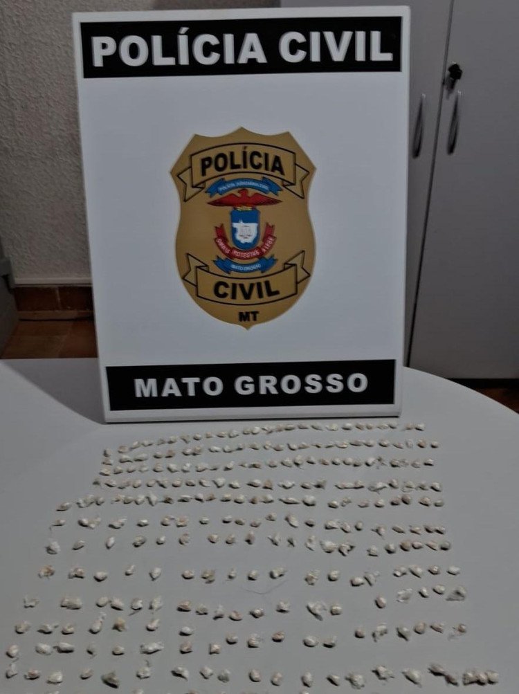 Em Quatro Marcos Polícia Civil apreende quase 300 papelotes de pasta base em residência de traficante