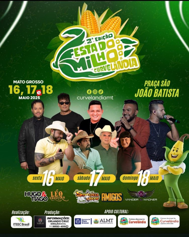 Curvelândia realiza a 2ª edição da Festa do Milho nos dias 16, 17 e 18 de maio