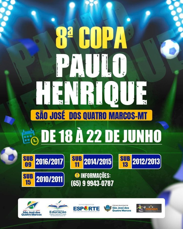 8ª Copa Paulo Henrique começa hoje e movimenta o esporte de base em São José dos Quatro Marcos
