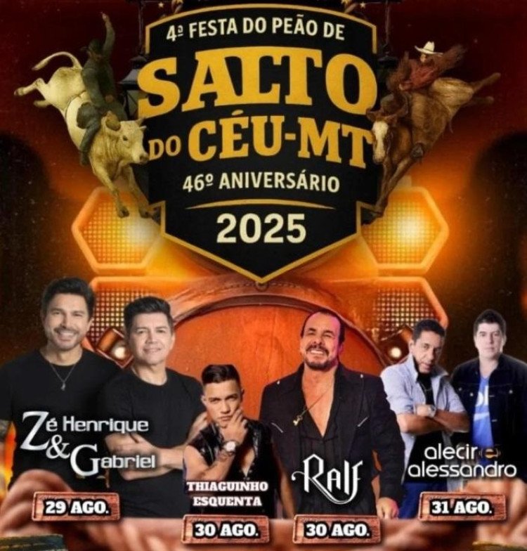 Salto do Céu celebra 46 anos com Festa do Peão e grandes atrações musicais